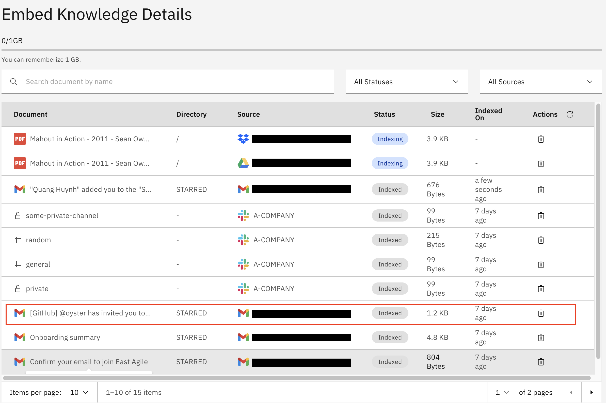 Thử lại chỉ mục tệp lỗi thành công